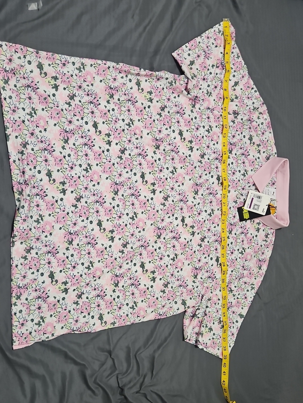 Puma Pink Floral Polo XXL Shirt Fast Shipping